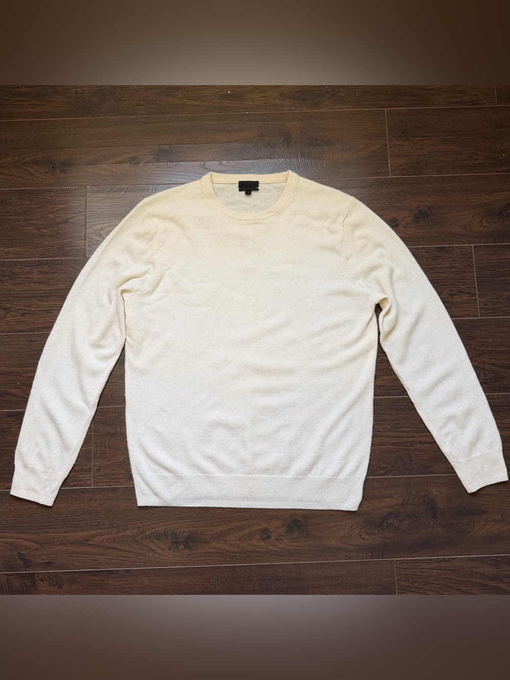 J Crew 100% Italian Cashmere Cream Crewneck Sweater